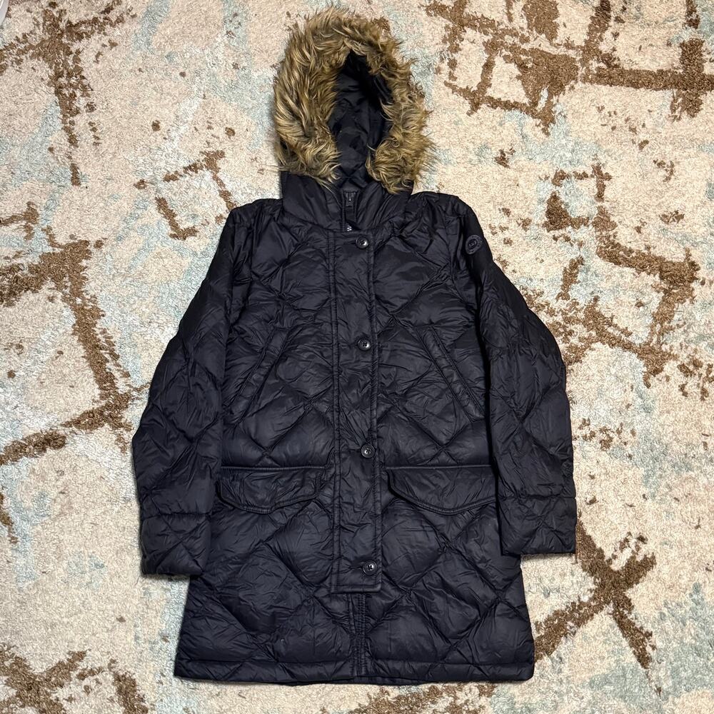 Abercrombie and Fitch Womens Faux Fur Hood Down Puffer Jacket Size XS